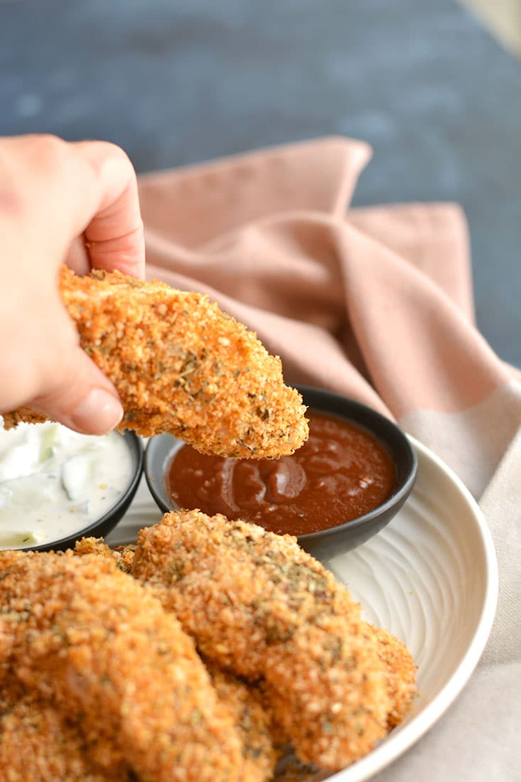 10 Minute Healthy Chicken Fingers {GF, Low Cal} - Skinny Fitalicious®