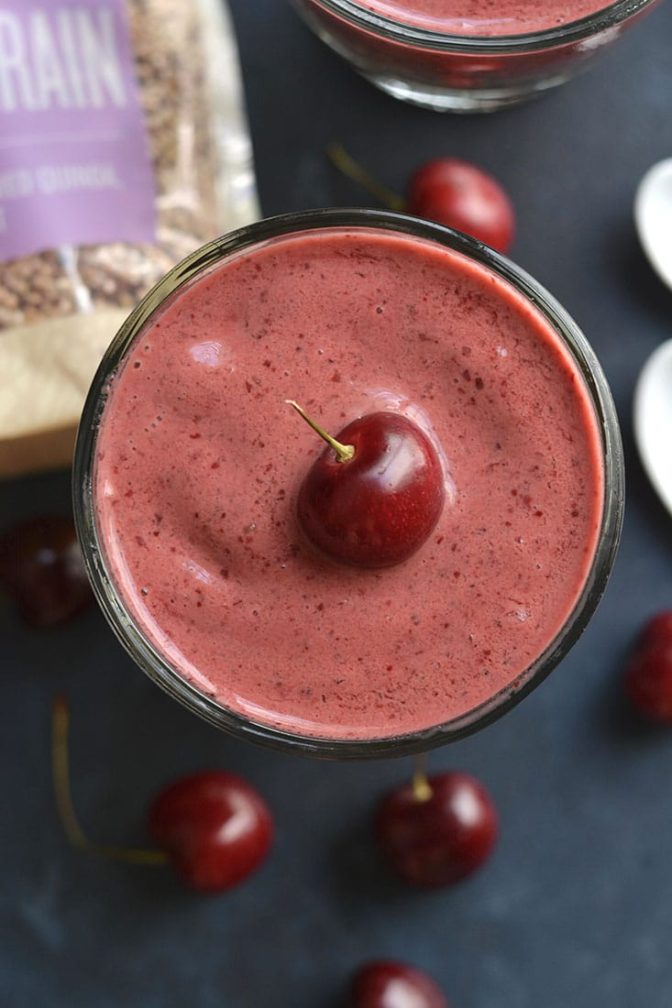 Cherry Quinoa Smoothie {GF, Low Cal} Skinny Fitalicious®