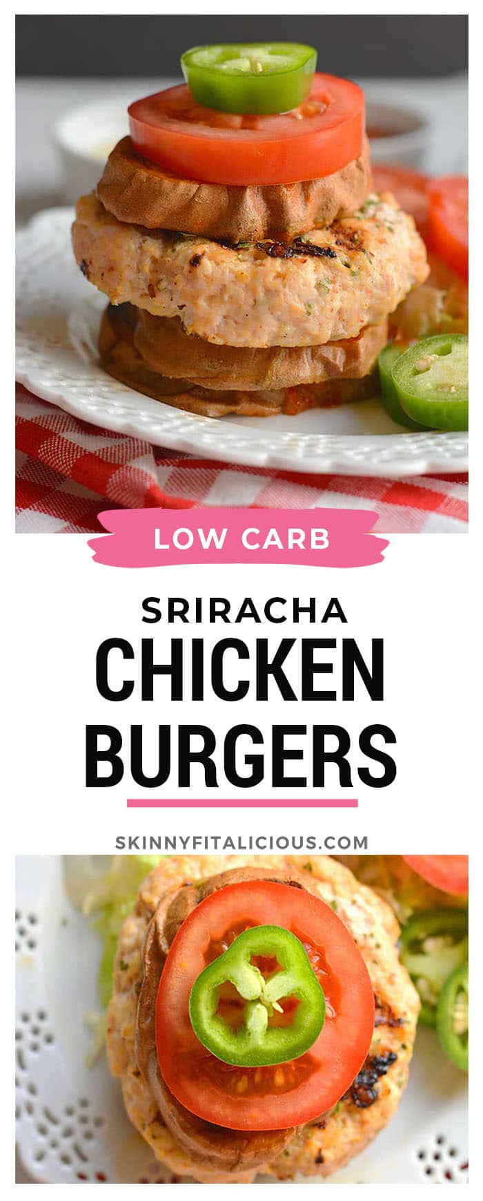 Grilled Sriracha Parsley Chicken Burgers! Sriracha & parsley mixed with chicken, make these burgers to die for! These flavorful, herby, burgers have a hidden kick & can be made on the stove, grill or in the oven. 