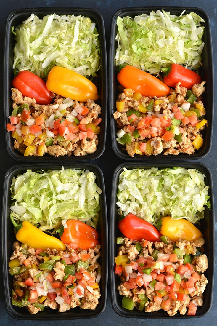 Turkey Taco Meal Prep Bowls - Sweet Peas and Saffron