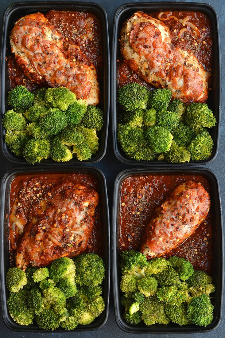 Meal Prep Pizza Chicken {GF, Low Carb, Low Calorie} - Skinny Fitalicious®