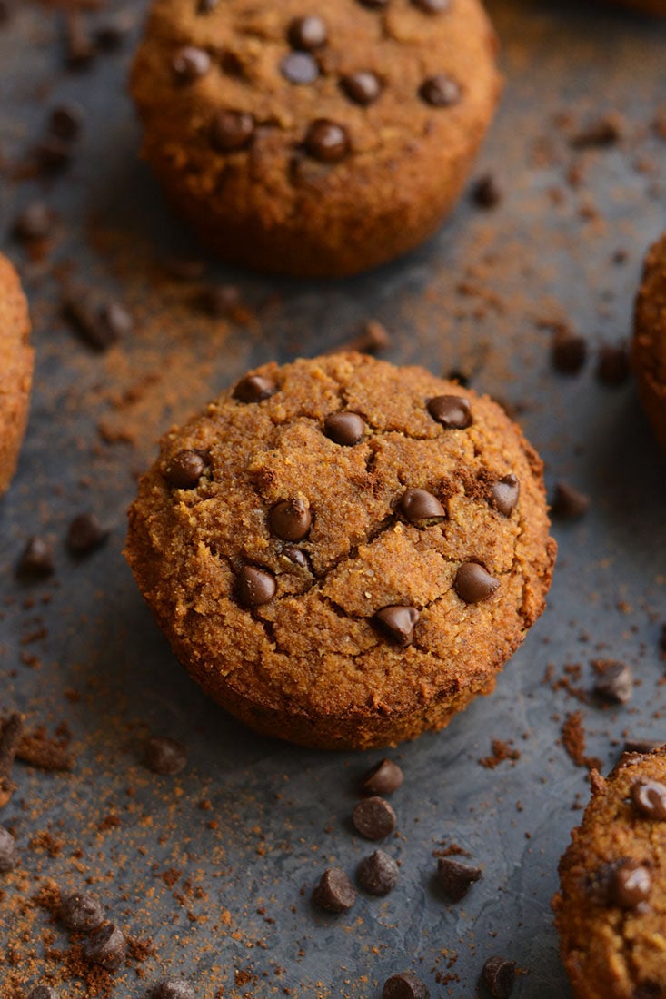 Paleo Almond Flour Pumpkin Muffins spiced with fall flavors and lightly sweetened. These muffins are soft, fluffy, quick to make and delicious! Make a batch for the week and setup yourself up with a healthy treat!