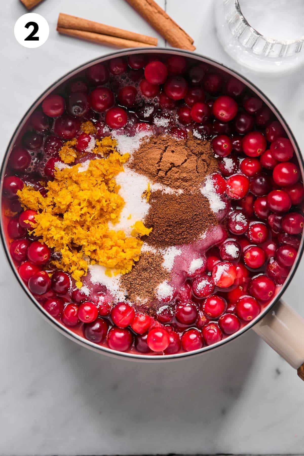 Spices added to the pot. 