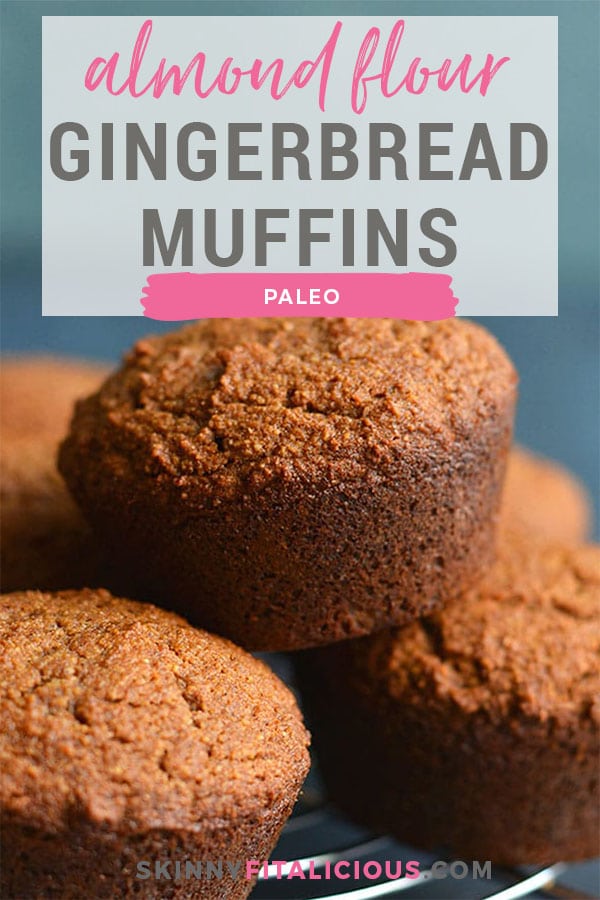 Almond Flour Gingerbread Muffins with collagen frosting. Spiced with warm flavors and high in protein and healthy fats! An easy breakfast or portable snack! Paleo + Gluten Free + Low Calorie  