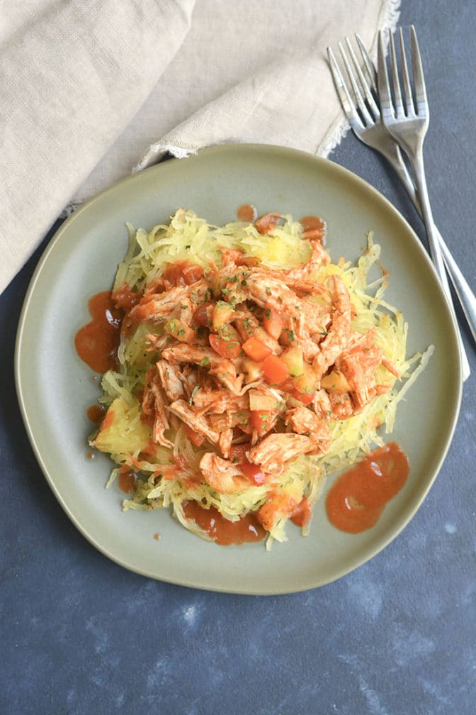 Buffalo Chicken Spaghetti Squash Skinny Fitalicious buffalo-chicken-spaghetti-squash-skinny-fitalicious
