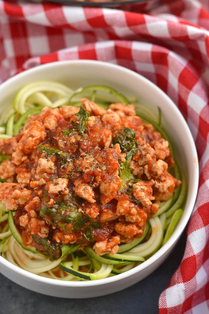 Turkey Spaghetti Zoodles Skinny Fitalicious