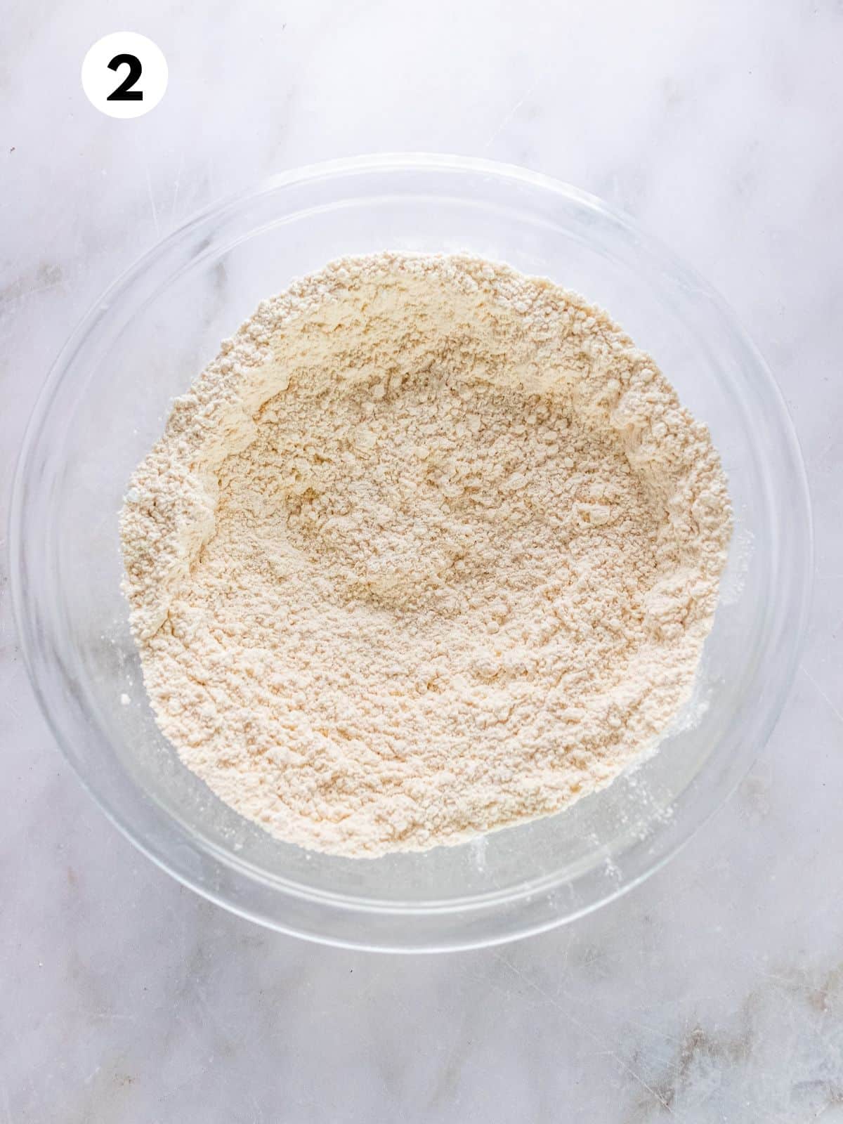 Dry ingredients mixed together in a bowl.