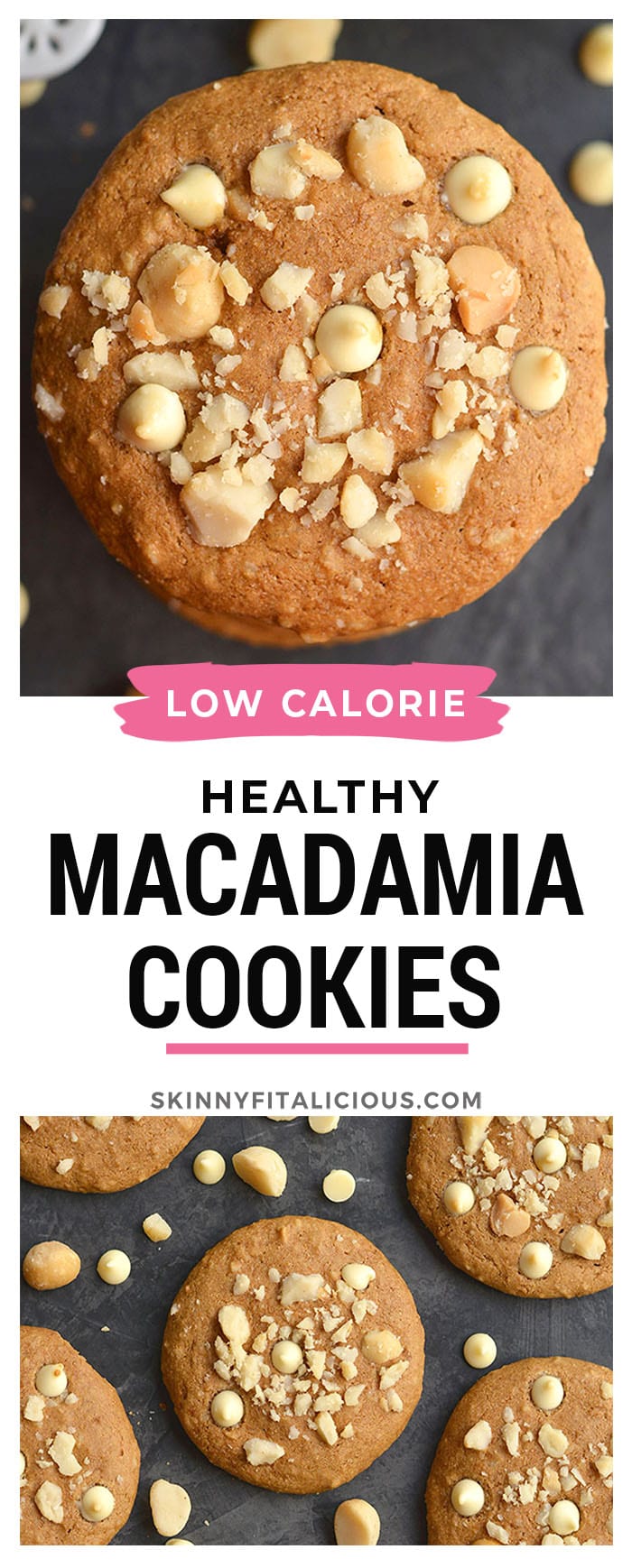 Healthy White Chocolate Macadamia Cookies! Made gluten free with applesauce for a lower sugar cookie recipe, that's lighter and healthier! Great for holiday baking or anytime of year when you want a cookie.