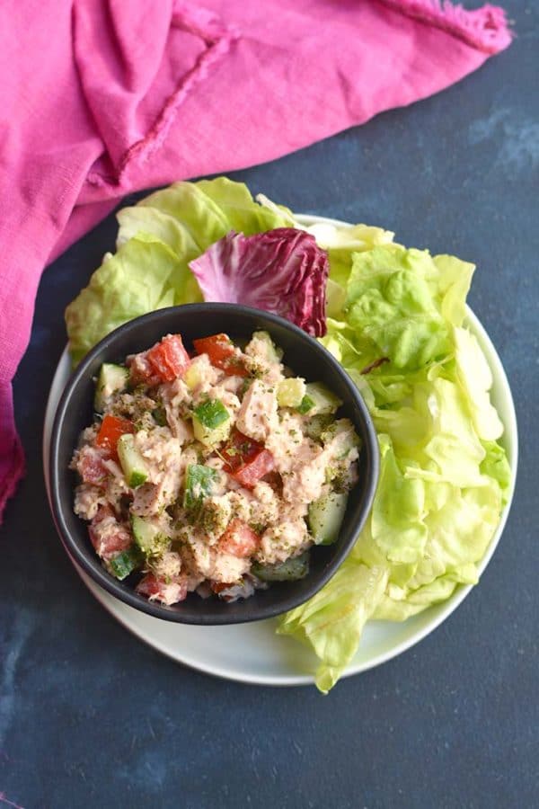 Meal Prep Hummus Tuna Salad {Low Carb, GF, Low Cal} Skinny Fitalicious®