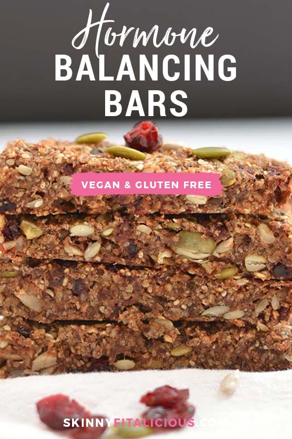 Vegan Hormone Balancing Bars are the perfect snack for getting omega-3's for hormone function. Proper hormone function is key to weight loss & good health. Vegan + Gluten Free + Low Calorie