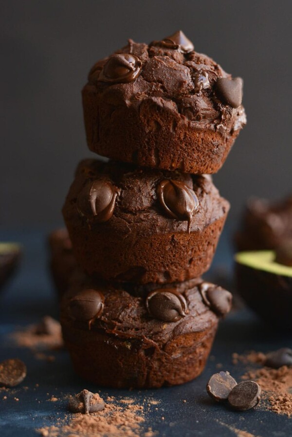Make muffins part of your morning routine with these Gluten Free Chocolate Avocado Muffins! High in protein, lower in sugar and made with simple wholesome ingredients. Portable, delicious and filled with CHOCOLATE! Gluten Free + Low Calorie