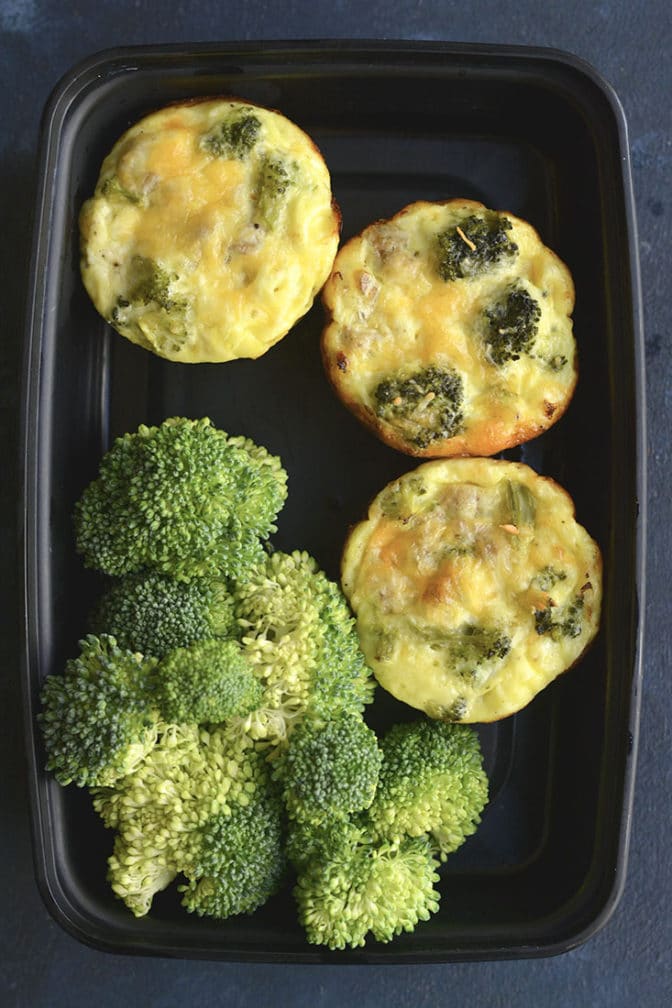 Cheesy Sausage Broccoli Egg Muffins {GF, Low Carb} Skinny Fitalicious