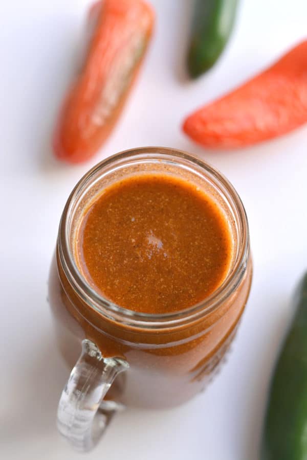 Healthy Enchilada Sauce {GF, Low Cal, Paleo, Vegan} Skinny Fitalicious®