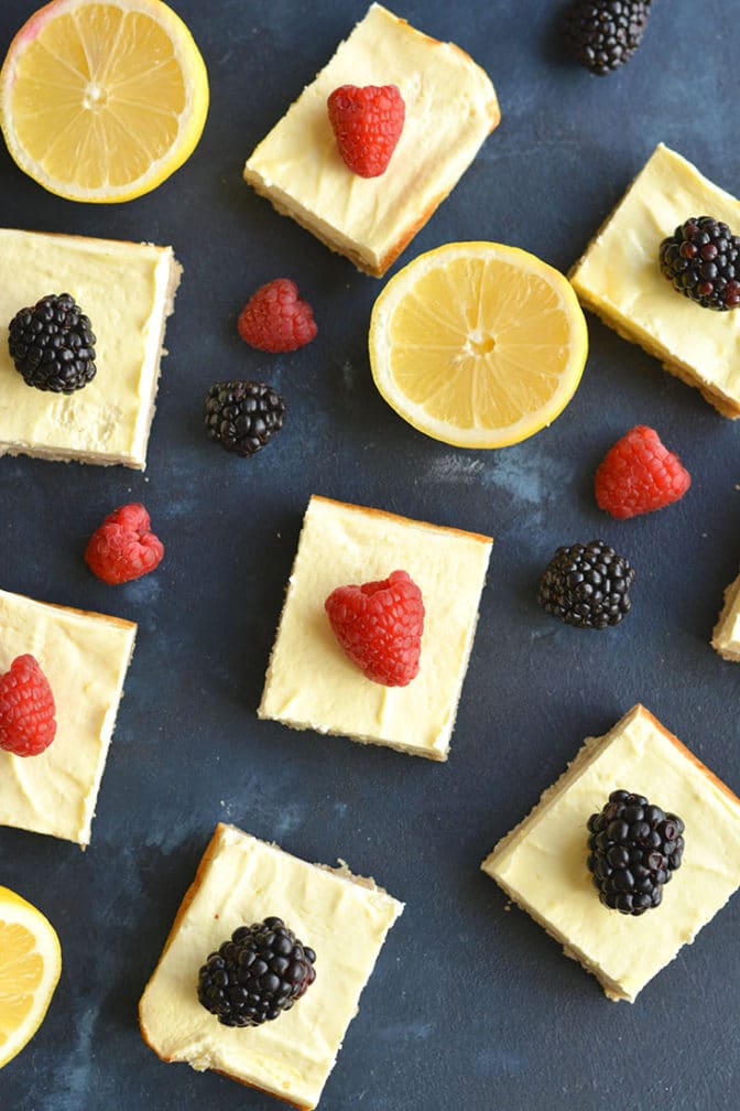Skinny Greek Yogurt Lemon Bars {GF, Low Calorie} Skinny Fitalicious®