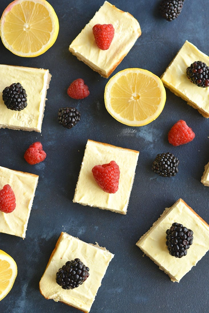 Skinny Greek Yogurt Lemon Bars {GF, Low Calorie} Skinny Fitalicious®