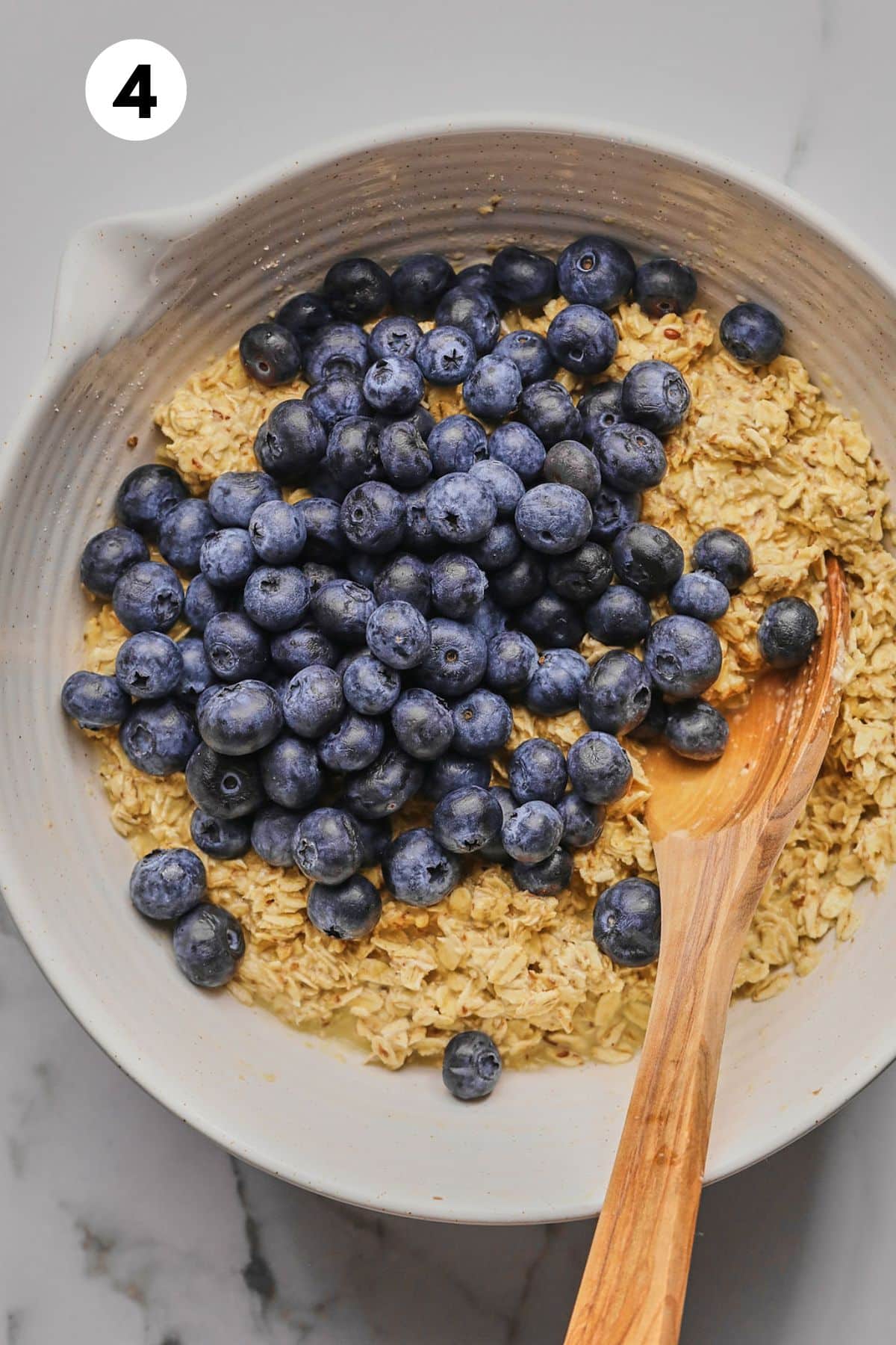 Fresh blueberries added to the batter.