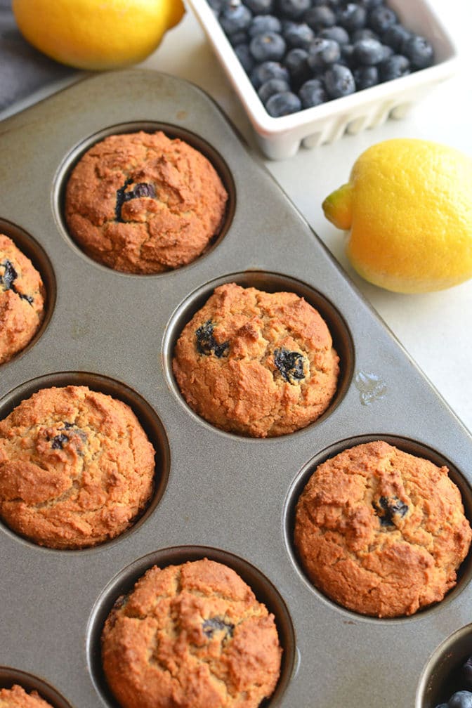 Almond Flour Blueberry Muffins {Paleo, Low Carb, GF} Skinny Fitalicious®