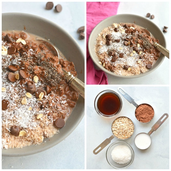 Midnight Mocha Oatmeal {Vegan, GF} - Skinny Fitalicious®