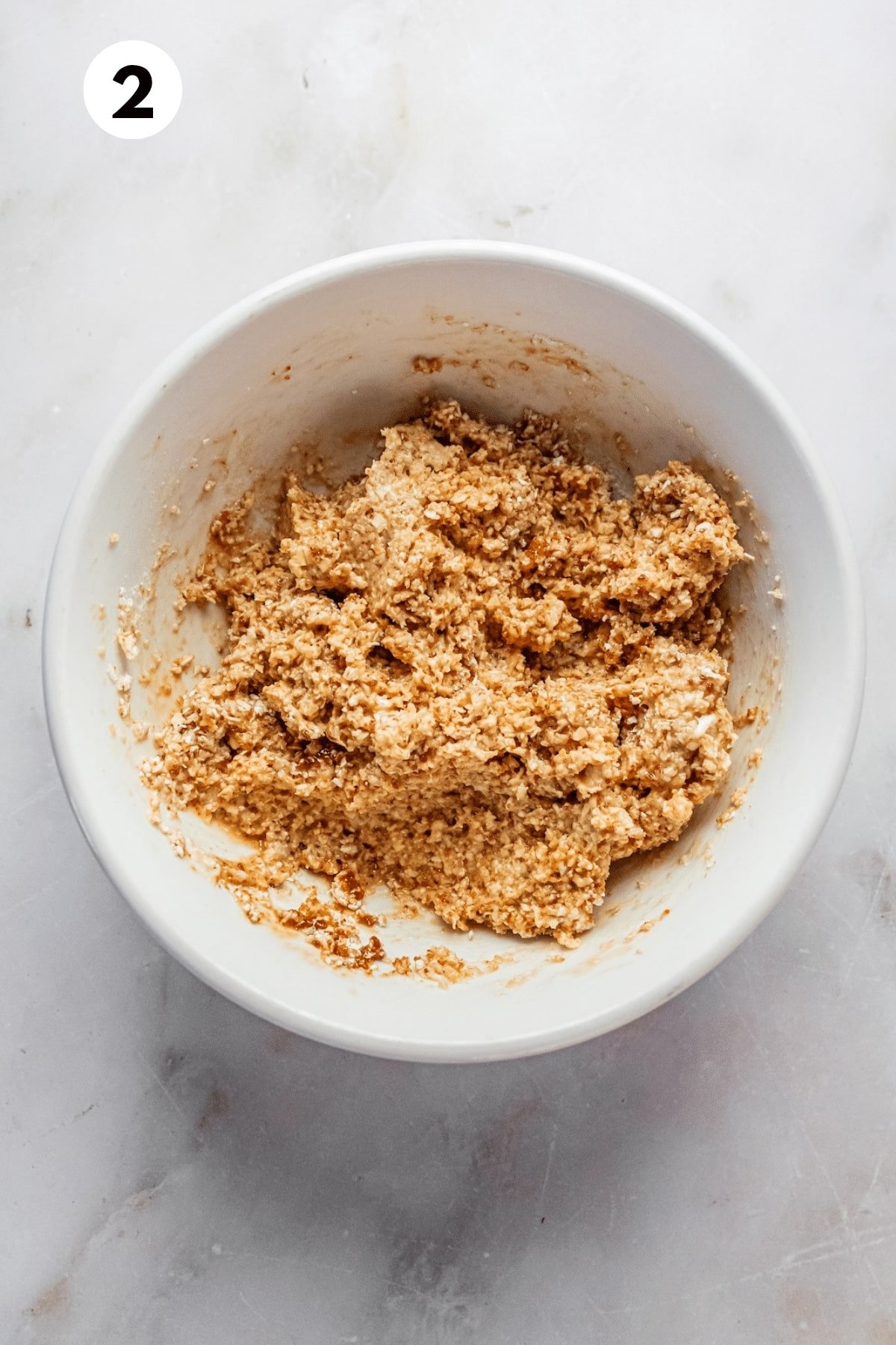 Cobbler topping mixed in a bowl. 