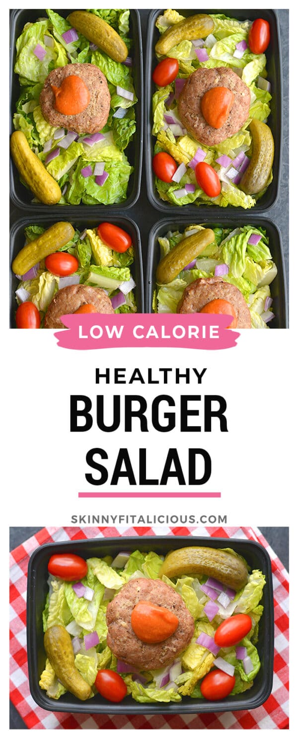 Meal Prep Turkey Burger Salad Skinny Fitalicious {Low Carb, GF}