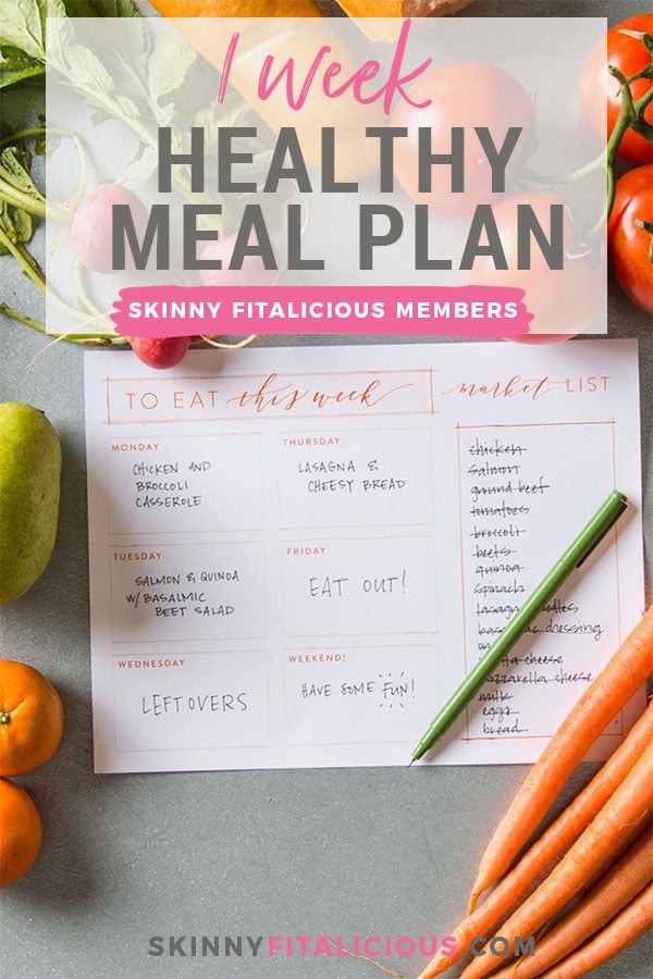 Meal plans are an important aspect of healthy eating, but many don't know how to meal plan. This 1 Week Healthy Meal Plan is for Skinny Fitalicious Members. 