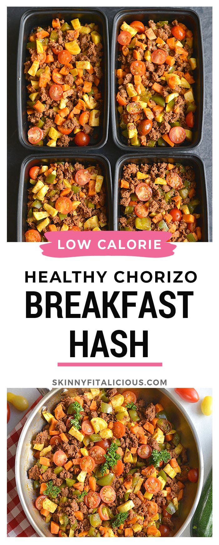 Chorizo Sweet Potato Breakfast Hash! This egg free hash is loaded with vegetables, flavor and nourishment. A filling Whole30 breakfast that strikes the perfect balance of sweet & savory!