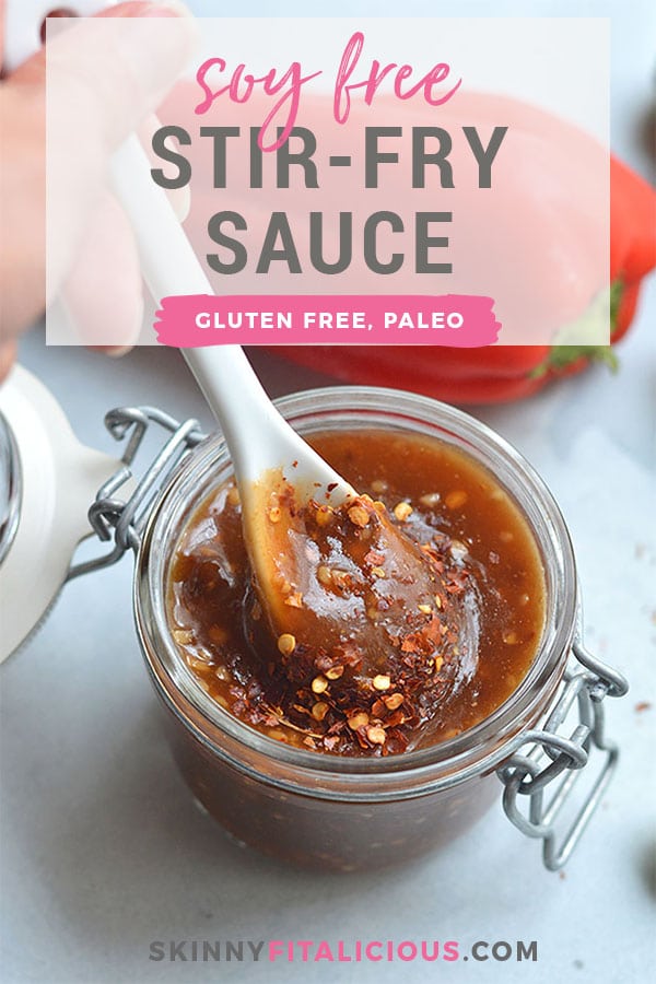 This Soy Free Stir-Fry Sauce is low in sugar, gluten free and quick to make. Make it ahead of time and easily add it to any stir-fry recipe you for a quick and nourishing lunch or dinner. Vegan + Gluten Free + Low Calorie + Paleo