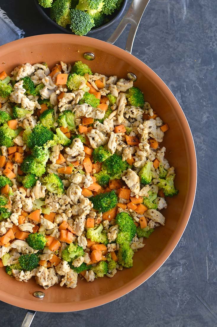 Turkey Sweet Potato Broccoli Hash is a quick and easy, egg-free breakfast that the whole family will love. Perfect for meal prep and increasing veggies. Filling, hearty and full of flavorful spices. Paleo + Whole30 + Gluten Free + Low Carb + Low Calorie
