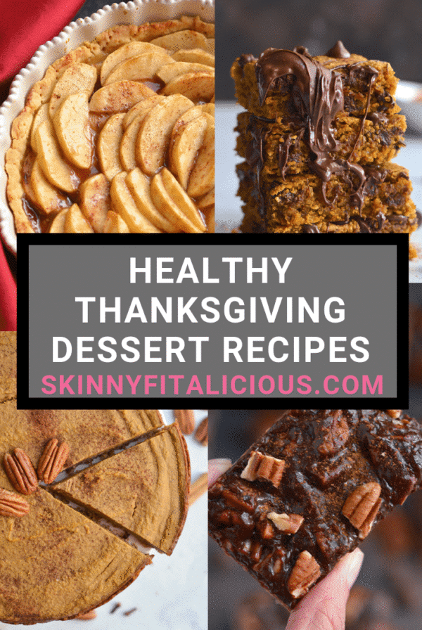 These Healthy Thanksgiving Dessert Recipes are gluten free, dairy free and many are lower in calories. Easy to make, delicious to eat and crowd pleasing!
