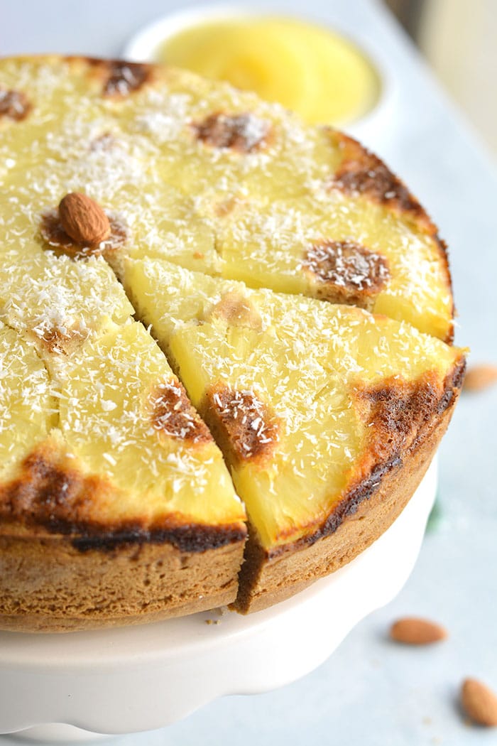 This Almond Flour Upside Down Pineapple Cake is Paleo, gluten free and simple to make! A pineapple flavored cake that's perfect for any season. Paleo + Gluten Free