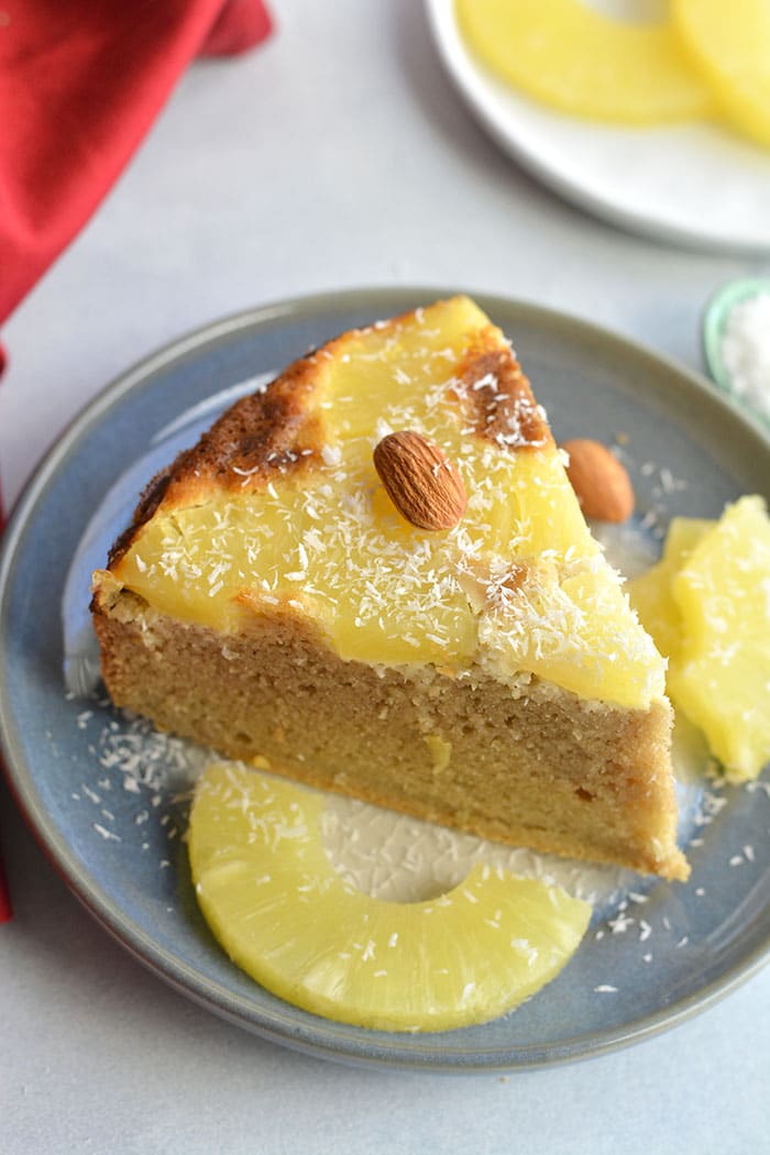 This Almond Flour Upside Down Pineapple Cake is Paleo, dairy-free and simple to make! A pineapple flavored cake that's perfect for any season. Paleo + Gluten Free