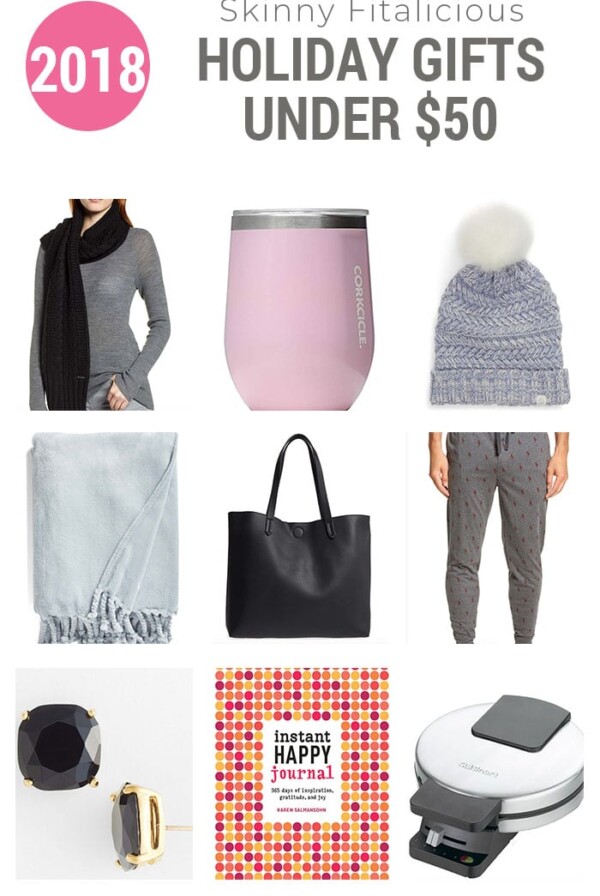 Unique gifts under $50! These Skinny Fitalicious holiday gifts are under $50. Perfect for stocking stuffers, party hosts, gift exchanges and anyone else!