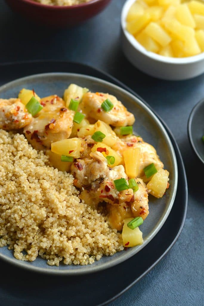 Pineapple Firecracker Chicken With Quinoa {GF, Low Cal} Skinny
