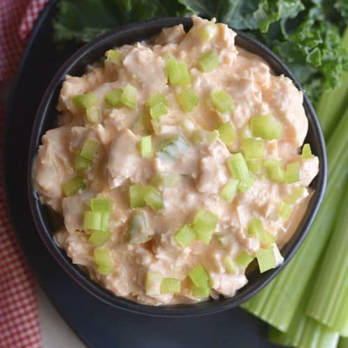 Greek Yogurt Buffalo Chicken Salad {Low Carb, GF, Low Cal} - Skinny ...