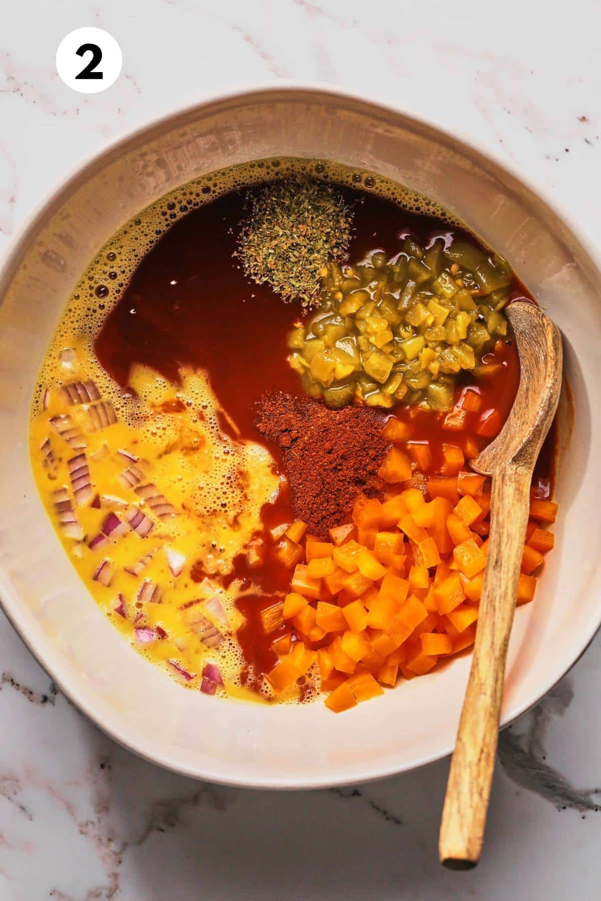Vegetables and seasoning added to the pot.