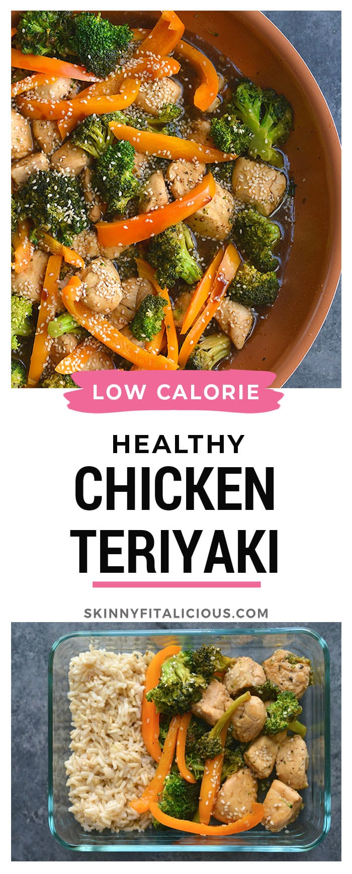 Chicken Teriyaki Broccoli! A classic recipe made with less sugar and soy free. An easy recipe that's quick, delicious and nutritious! Gluten Free + Low Calorie