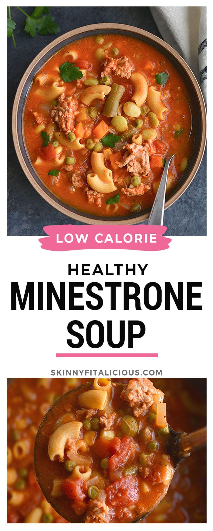 This High Protein Chickpea Minestrone Soup is the best Instant Pot or slow cooker soup! Simple, healthy, delicious and nutritious. Get ready for an amazing tasting soup!