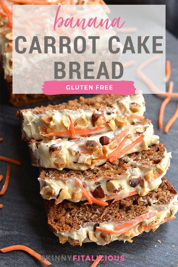 Gluten Free Banana Carrot Cake Bread is a healthier, refined sugar free bread the whole family will love! A one bowl recipe with a few simple ingredients. A wholesome bread for snacking that doubles as a healthier dessert. 