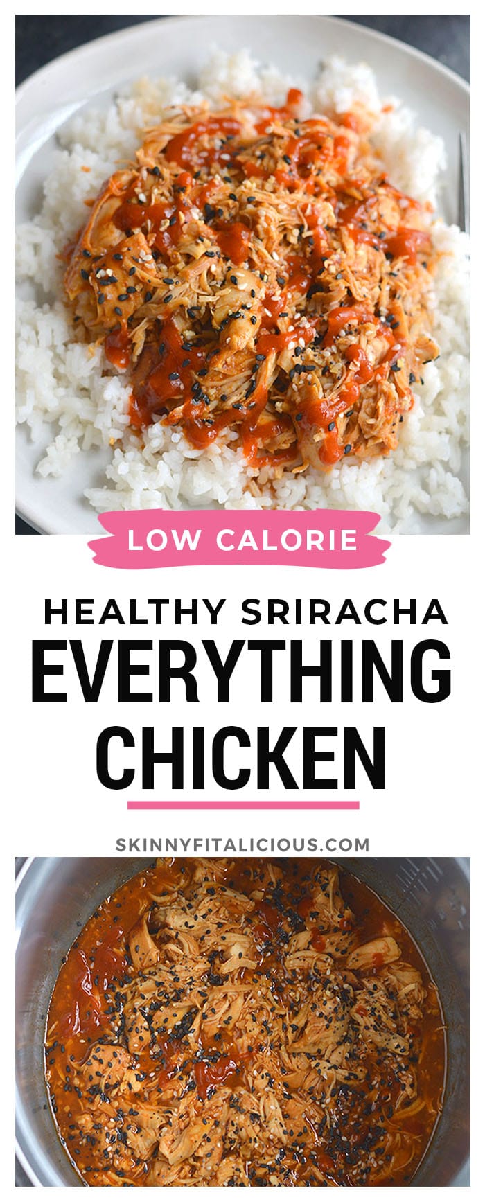 Everything Bagel Sriracha Chicken recipe is packed with flavor and so simple! Made in an Instant Pot in 30 minutes and so versatile. Pair with rice, add to a salad, sandwich or wrap for a quick meal!