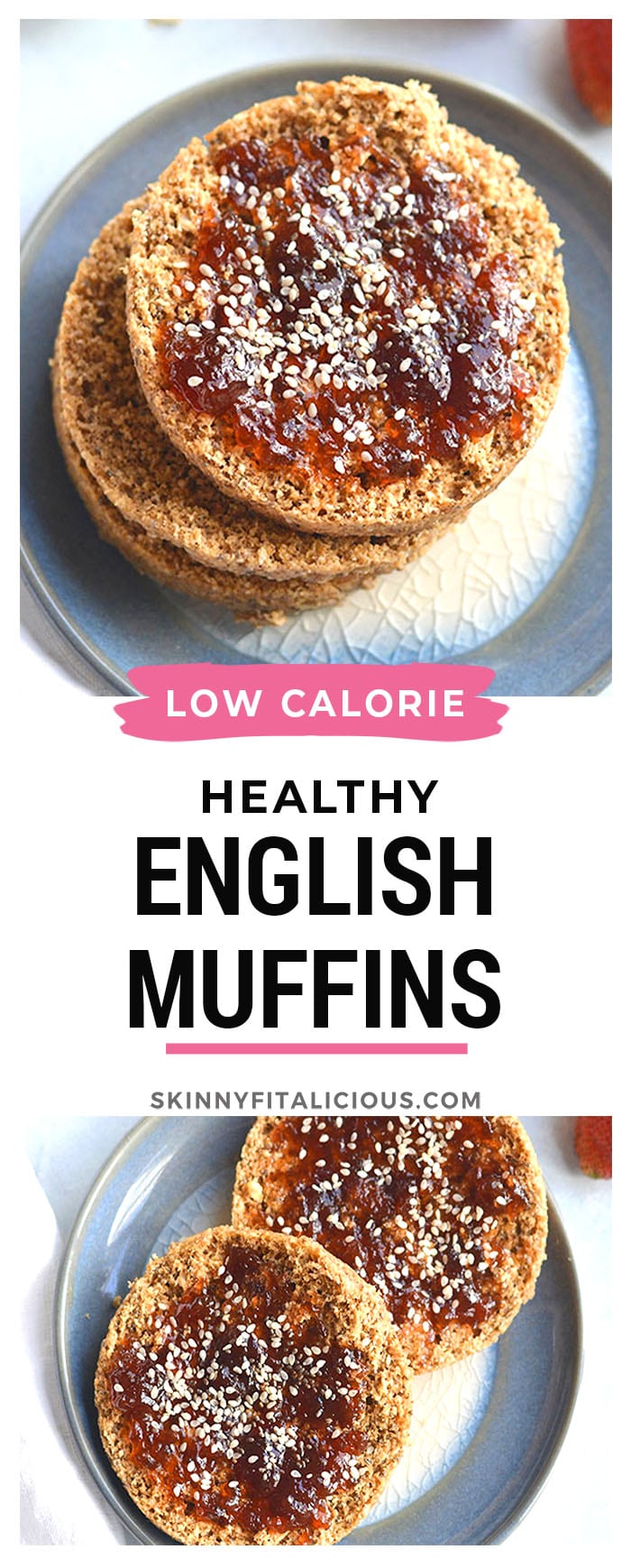 Gluten Free English Muffin! Made with 5 ingredients in the microwave. This breakfast bread doubles as sandwich bread and is a lighter and healthier way to enjoy bread!