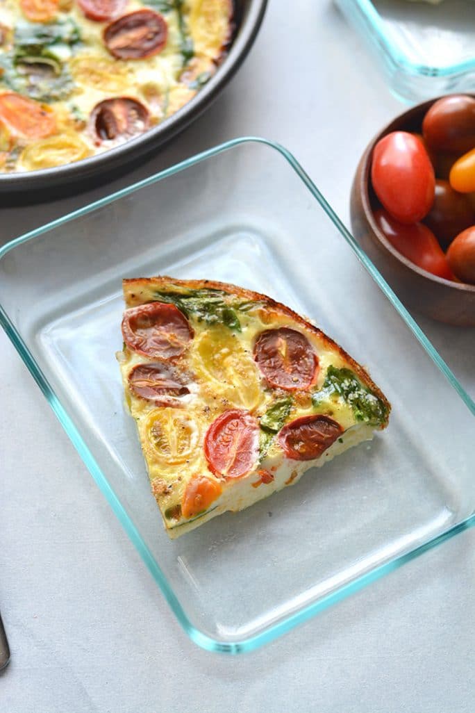 Tomato Spinach Egg White Frittata {Whole30, Paleo, Low Carb} Skinny