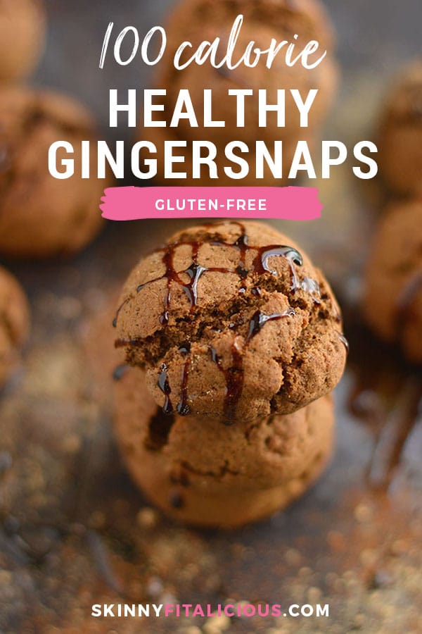 Healthy Protein Gingersnaps only 100 calories! Made low in sugar and big on taste, these doughy cookies are winter baking must haves. Gluten Free + Low Calorie