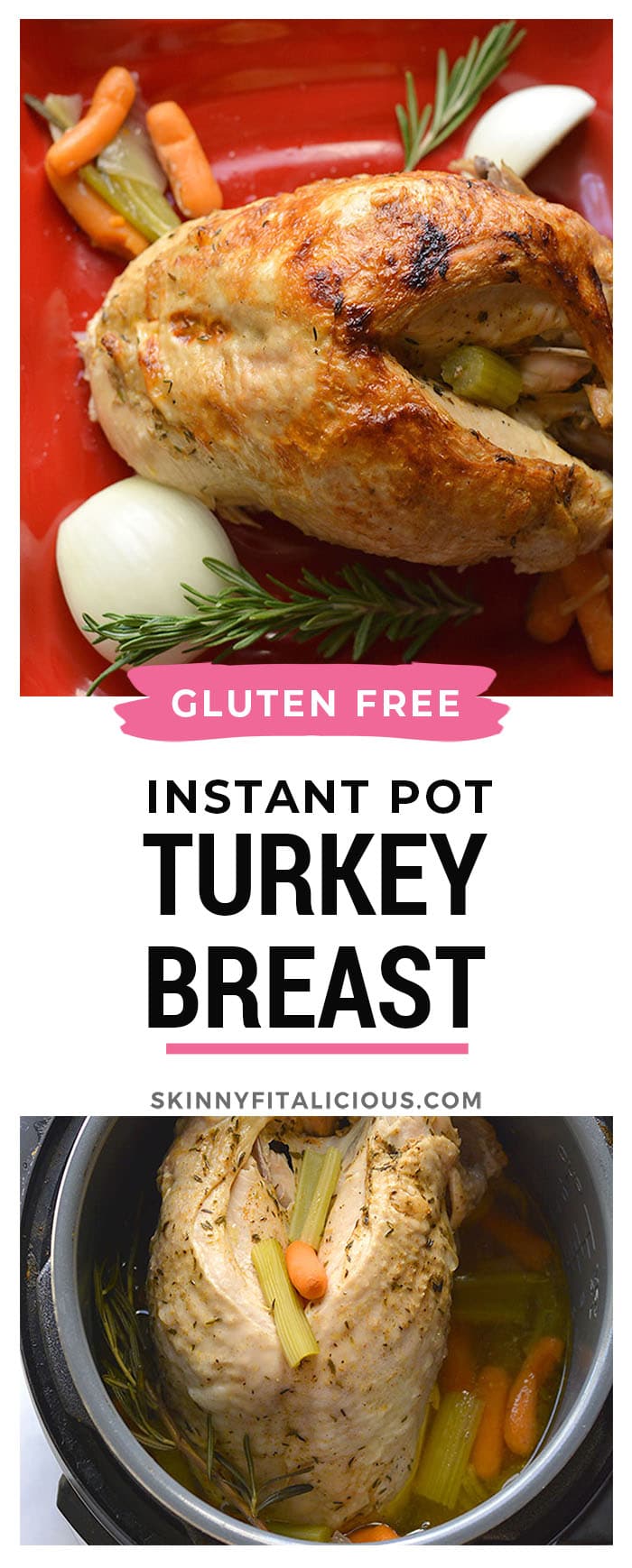 Instant Pot Turkey Breast! Yes you CAN make a delicious turkey breast in your instant pot in under 35 minutes. No more spending hours baking a turkey in an oven. This method is easy and makes the turkey super moist and tender. Whole30 + Paleo + Low Carb + Gluten Free + Low Calorie