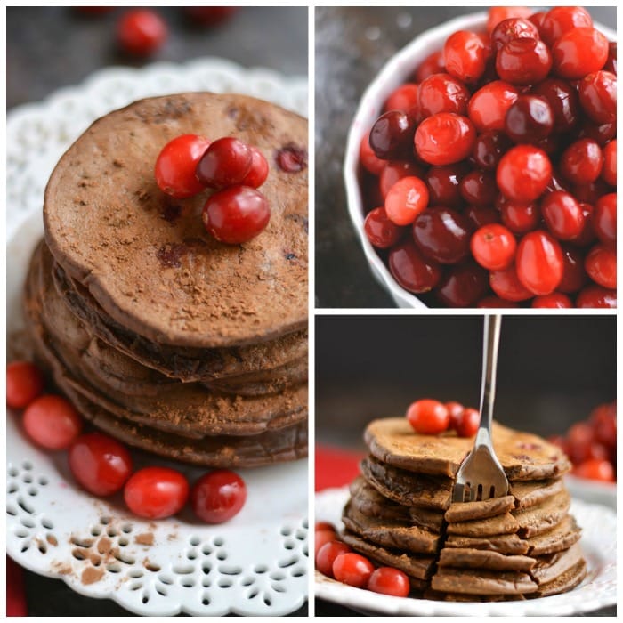 Cranberry Cocoa Pancakes {GF, Low Cal} Skinny Fitalicious