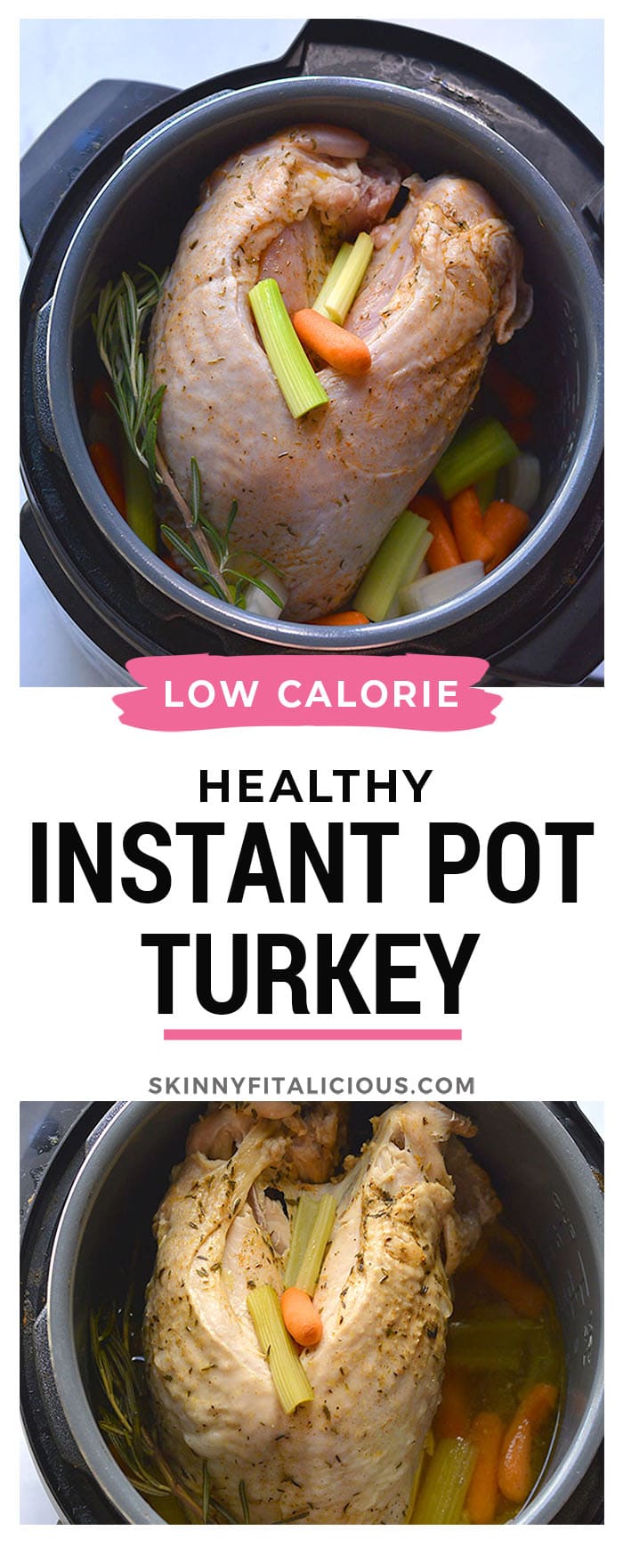 Instant Pot Turkey Breast! Yes you CAN make a delicious turkey breast in your instant pot in under 35 minutes. No more spending hours baking a turkey in an oven. This method is easy and makes the turkey super moist and tender.