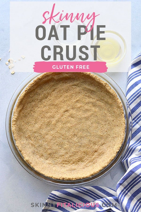 A Low Calorie Pie Crust that's made with just 3 healthy ingredients. An easy healthy pie crust that can be used for desserts, quiches and more. No rolling required! A healthy gluten free pie crust recipe that's lower in calories and vegan friendly. Low Calorie + Vegan + Gluten Free