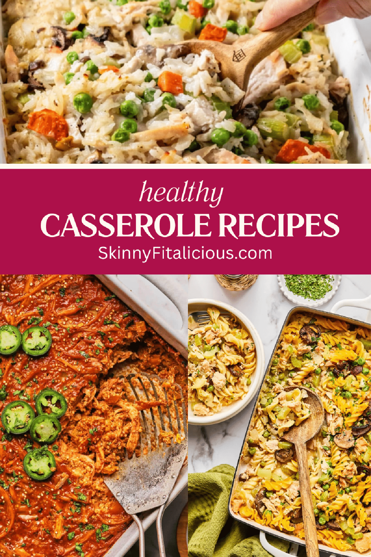 a picture that says healthy casserole recipes with pictures of casseroles.