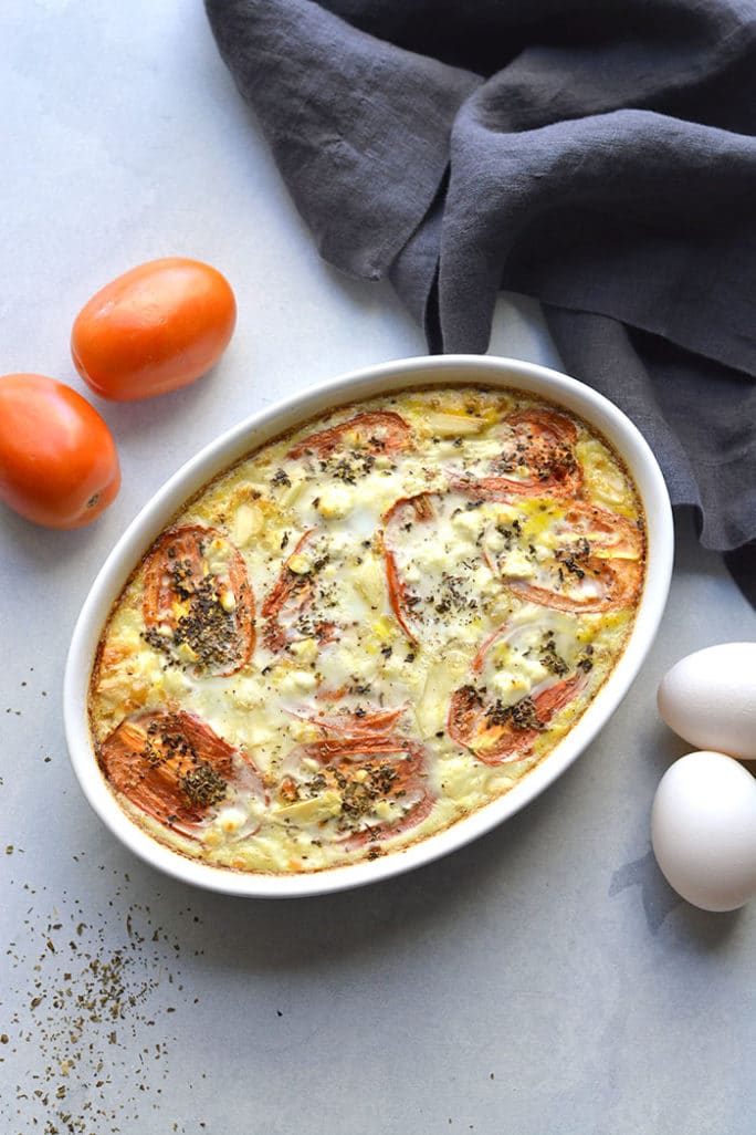 Cheesy Roasted Tomato Egg Bake Skinny Fitalicious®
