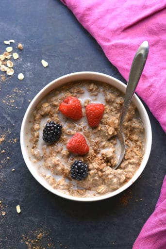 High Protein Chocolate Oatmeal {GF, Low Calorie} - Skinny Fitalicious®