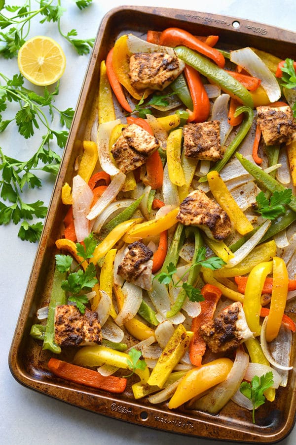 Healthy Sheet Pan Fish Fajitas {Low Carb, Paleo} Skinny Fitalicious®